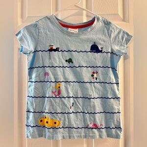 Hanna Andersson Light Blue Nautical Kids Tee Size 10